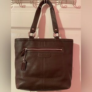 Coach Purse Brown Handbag Penelope Tote Bag E1075-F14683 Pebbled Leather